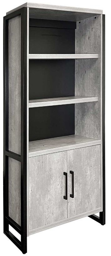 Martin Furniture Mason Concrete 78" Lower Door Bookcase-0