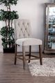 Furniture of America® Sania 2-Piece Beige/Rustic Oak Counter Dining Chair Set-1