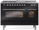 Ilve® Nostalgie II Series 48" Glossy Black Pro Style Dual Fuel Range-0