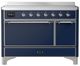 Ilve® Majestic III 48" Midnight Blue Pro Style Induction Range with Solid Door and Chrome Trim-0