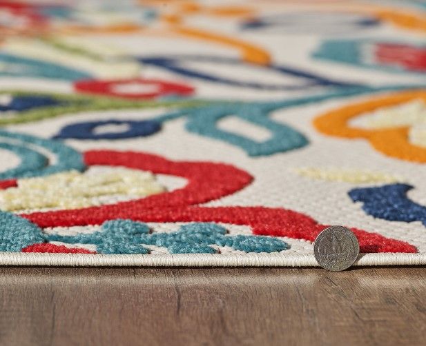 KAS Rugs Calla Ivory/Multi Leila 5'x7' Area Rug-2