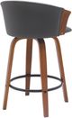 Armen Living Diana Gray/Walnut Swivel Bar Stool-4