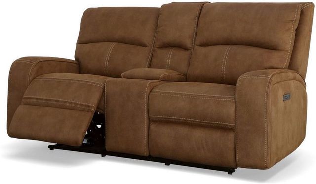 Flexsteel® Nirvana Saddle Power Reclining Loveseat with Console and Power Headrests-2