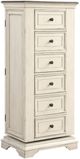 New Classic® Home Furnishings Anastasia Antique White Lingerie Swivel Chest with Mirror-0