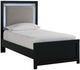 Signature Design by Ashley® Maeling Black Youth Twin Upholstered Panel Bed-0