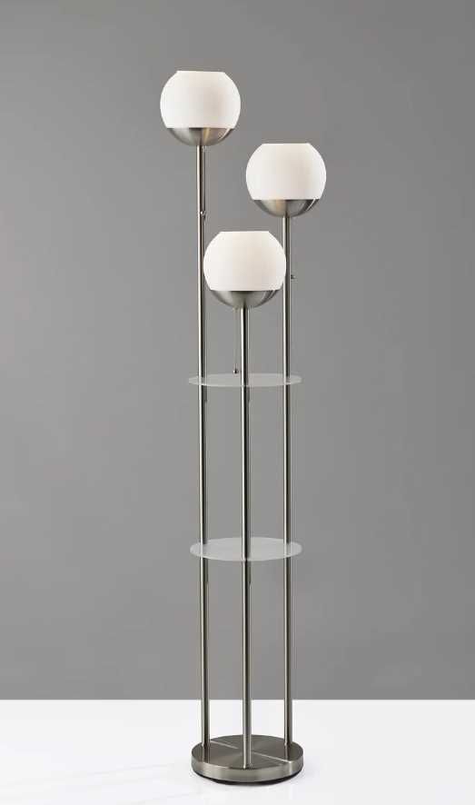 Adesso® Bianca Brushed Steel Shelf Floor Lamp-3