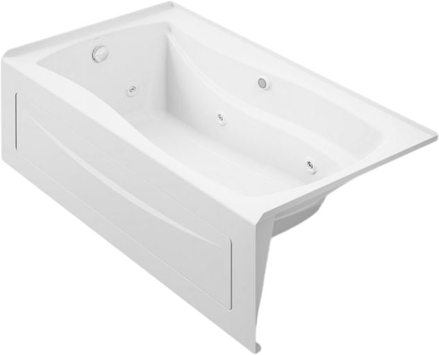 KOHLER® Mariposa® White 66" x 36" Alcove Whirlpool Bath with Bask® Heated Surface - Left Drain-0