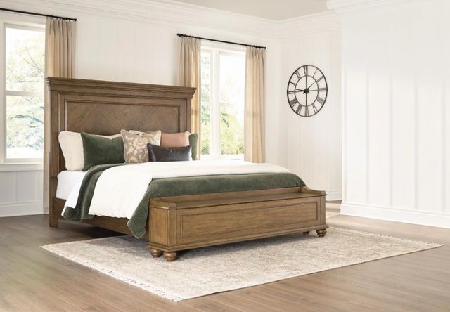 Signature Design by Ashley® Waynely Medium Brown California King Panel Storage Bed-1