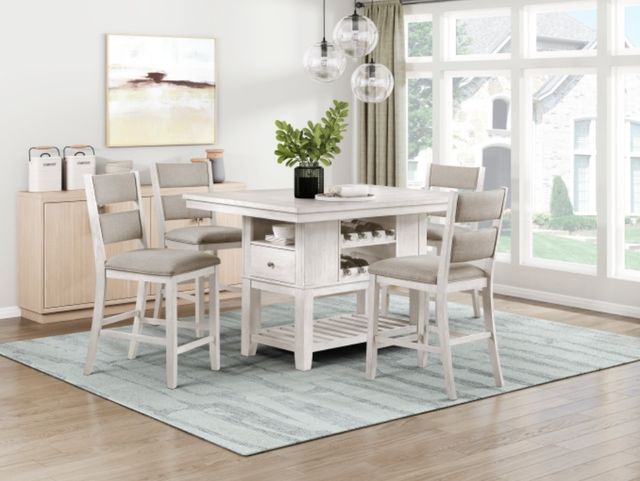 Homelegance® Savile Brushed Antique White Counter Height Table-1