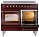Ilve® Nostalgie II Noblesse 40'' Burgundy Pro Style Induction Range with Burnished Trim-4