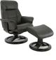 Fjords® Classic Comfort Anne "R-Base" Storm Chocolate Small Swivel Recliner with Footstool-0