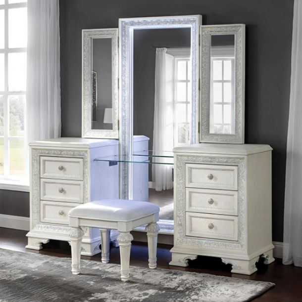 Furniture of America® Stella Mia Creamy White Vanity Set-1