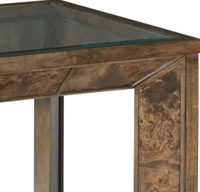 Hammary® Hidden Treasures Burl Glass Top Burl End Table with Brown Base-1