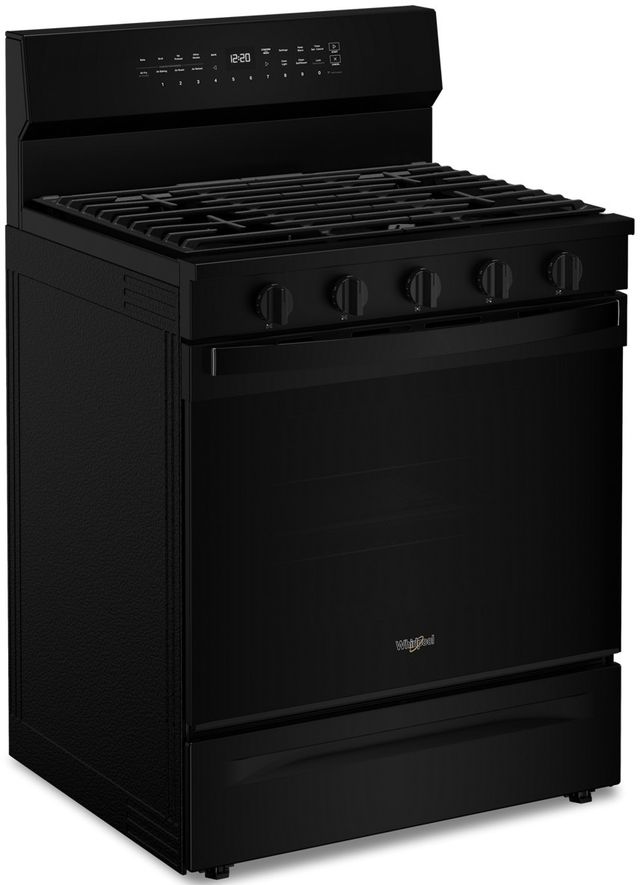 Whirlpool® 30" Black Freestanding Gas Range with Air Cooking Technology-2