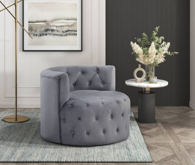 Homelegance® Cheswold Gray Accent Swivel Chair-1
