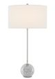 Currey & Company Villette Gray & White Veined Marble/Polished Nickel Table Lamp-1