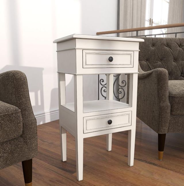 Deco Marche White 2-Drawer Accent Table-3