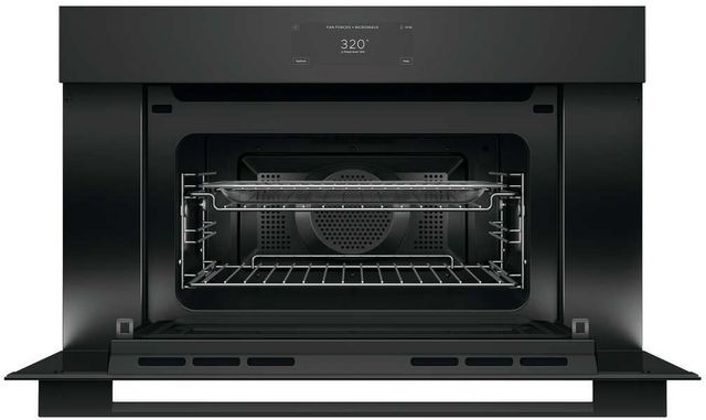Fisher & Paykel Series 9 Minimal 30" Black Glass Compact Convection Speed Oven-1