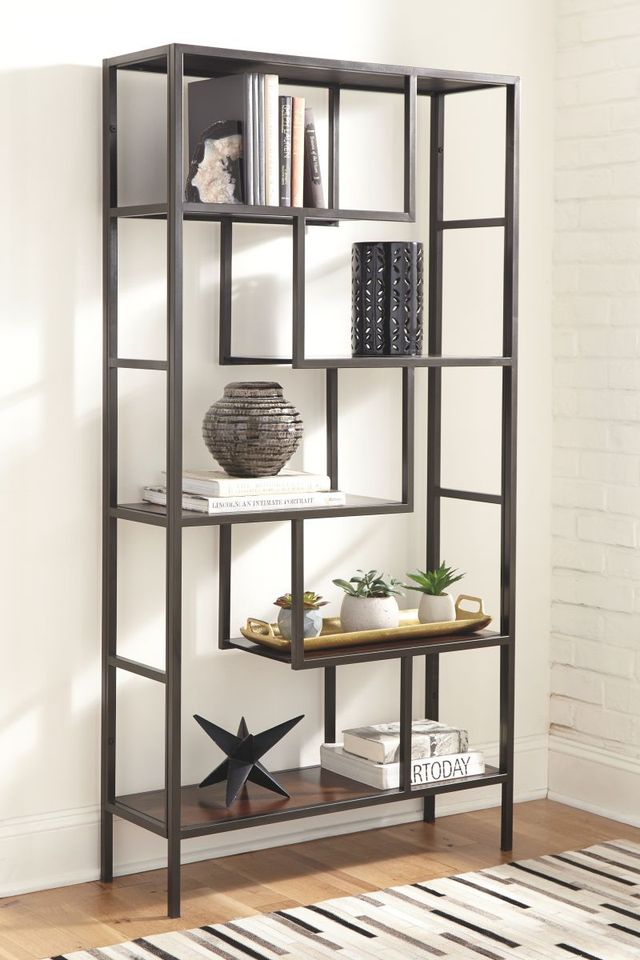 Signature Design by Ashley® Frankwell Black/Brown Bookcase-5