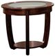 Furniture of America® Crystal Falls Dark Cherry Glass Insert End table-0