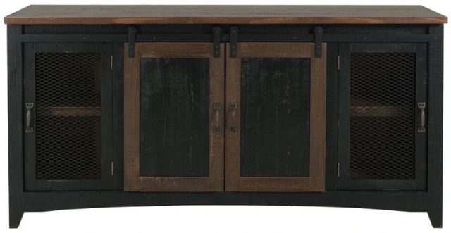 International Furniture Direct Pueblo Brown/Weathered Black TV Stand-2