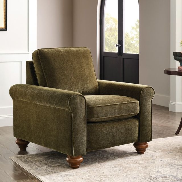 Best® Home Furnishings Customizable Weston Fabric Manual Recliner with Dark Walnut Legs-2