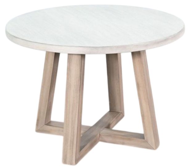 American Wholesale Furniture Rogan Light Gray End Table with Wheat Base-0