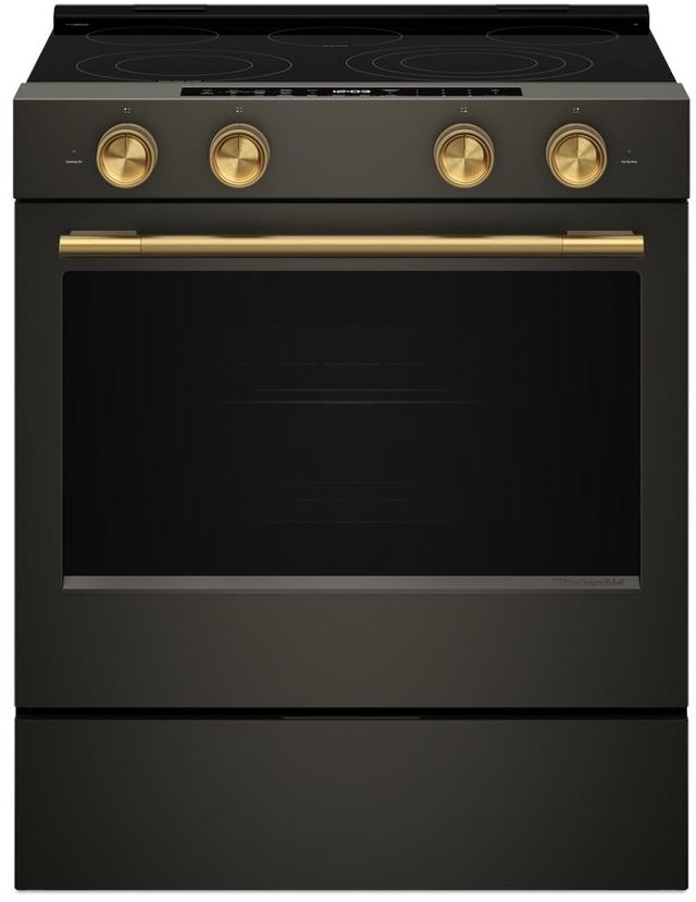 KitchenAid® 30" Black Ore Slide-In Electric Range-2