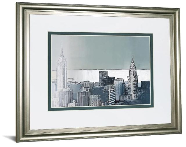 Classy Art Blue Chrysler and Empire State Spain by Farre, J. Wall Art-0