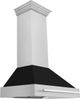 ZLINE 36" Fingerprint Resistant Stainless Steel Range Hood with Black Matte Shell-4