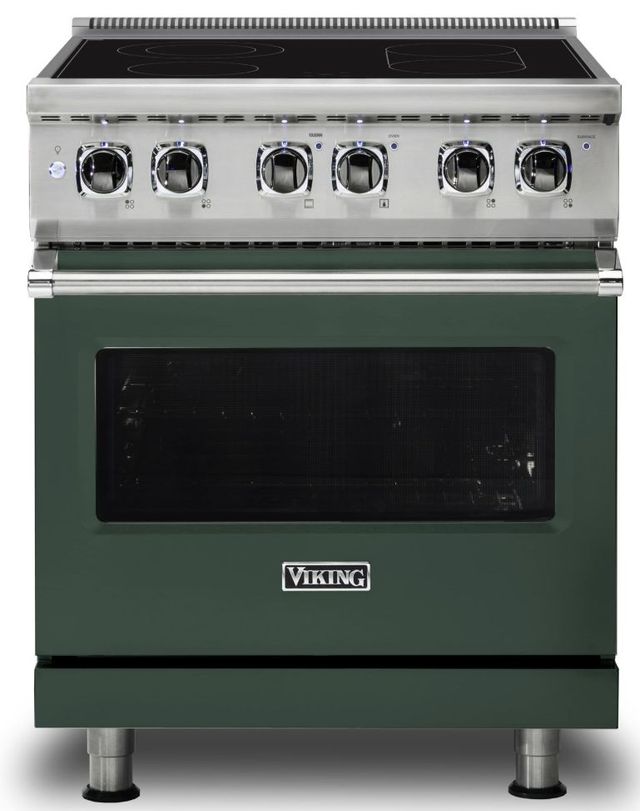Viking® 5 Series 30" Blackforest Green Slide In Electric Range-0