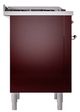 Ilve® Nostalgie II Noblesse 36'' Burgundy Pro Style Dual Fuel Range with Copper Trim-2