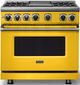 Viking® 7 Series 36" Daffodil Pro Style Dual Fuel Range with Griddle-2
