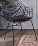 Furniture of America® Livana 2-Piece Black Fabric/Rattan/Steel Outdoor Chair Set-0