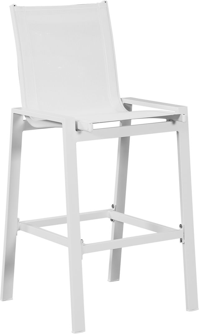 Meridian Furniture Nizuc 2-Piece White Outdoor Patio Mesh Barstool-0