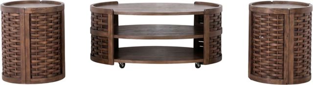 Liberty Furniture Warren Park 3-Piece Coffee Brown Occasional Table Set-0