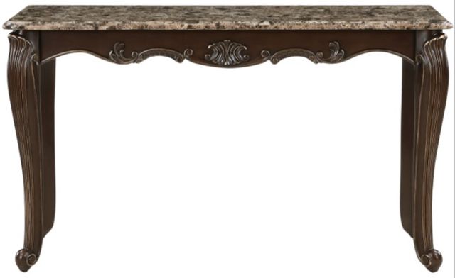 Homelegance® Balthasar Marble Top Sofa Table with Cherry Base-2