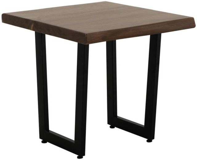 International Furniture Direct Riverwood Brown End Table with Black Base-0