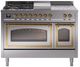Ilve® Nostalgie II Noblesse 48'' Stainless Steel Pro Style Dual Fuel Range with Brass Trim-0