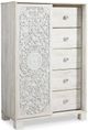 Signature Design by Ashley® Paxberry 5-Piece Whitewash Queen Panel Bed Set-4