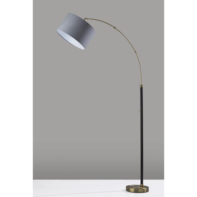 Adesso® Bergen Black/Antique Brass Arc Lamp-3