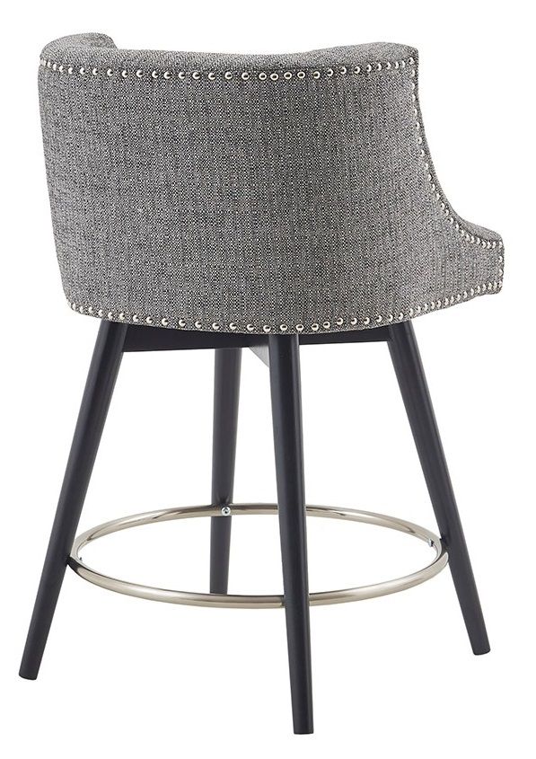 Olliix by Madison Park Mateo Grey Swivel Counter Stool-3