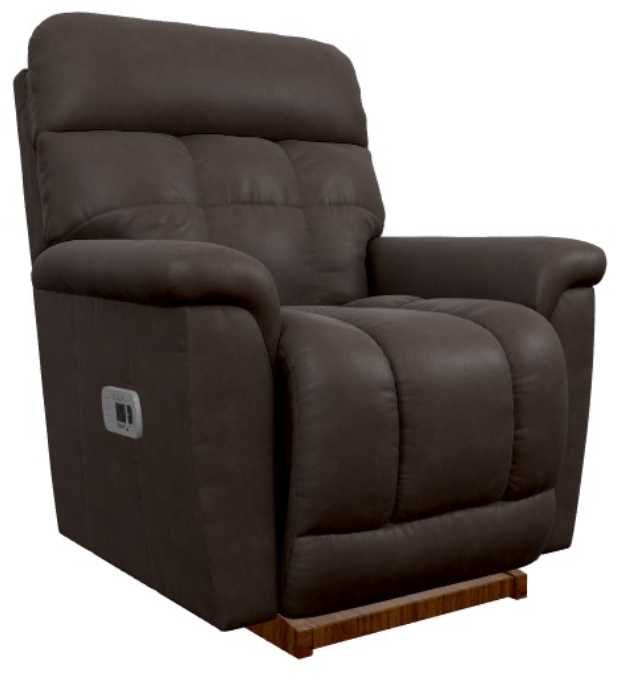 La-Z-Boy® Fulton Dark Chocolate Leather Power Rocking Recliner with Headrest-0