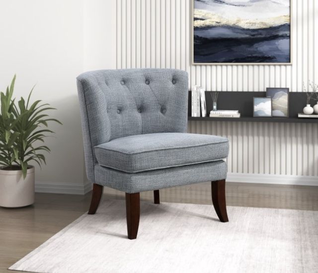 Homelegance® Melrose Dark Gray/Espresso Accent Chair-1