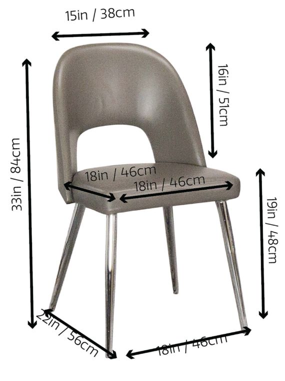 Cramco Mars Chrome/Mushroom Dining Side Chair-2