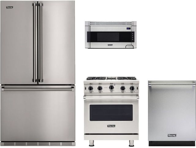 Viking® 4 Piece Stainless Steel Gas Kitchen Package-0