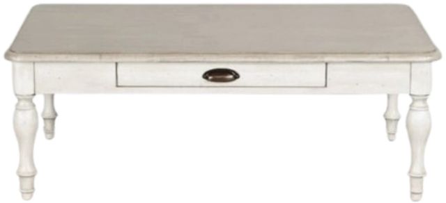 Sunny Designs™ Westwood Village Antique White Cocktail Table with Gray Top -2