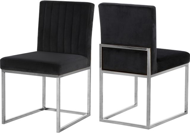 Meridian Furniture Giselle Black/Chrome Velvet Dining Chair-3