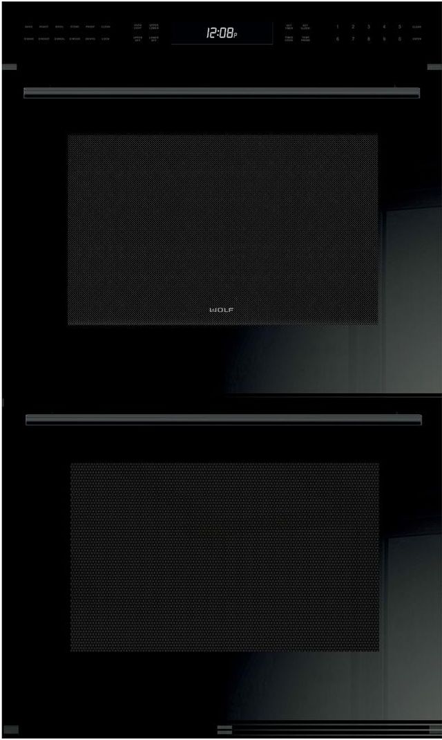 Wolf® E Series 30" Black Double Electric Wall Oven-0