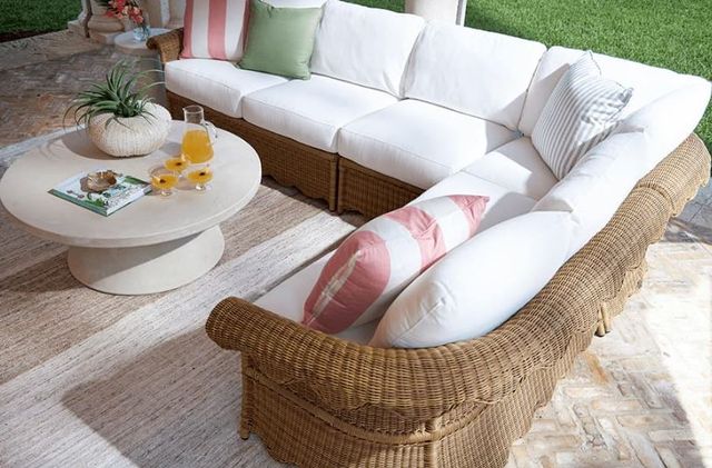 Lane Venture® Customizable Cleary 4-Piece Hand Woven Wicker Outdoor Sectional-1